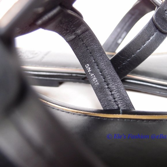 NIB Tory Burch Metal Miller Leather Thong Sandal BLACK 7 7.5 8 8.5 9 9.5 AUTHNT - Picture 13 of 16